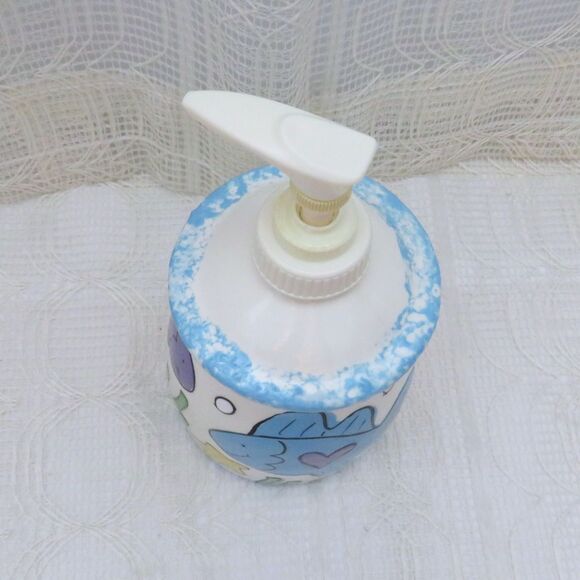 Vintage Handmade Ceramic Soap Dispenser With Fish And Sea Animals - Picture 6 of 8